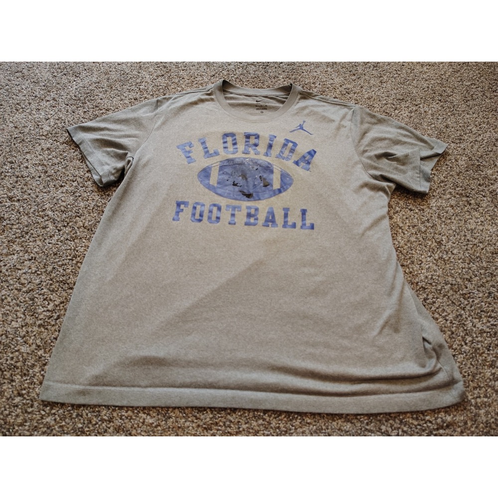 Jordan Florida Gators Football Dri-FIT Graphic T-Shirt Gray Mens XL The Nike Tee